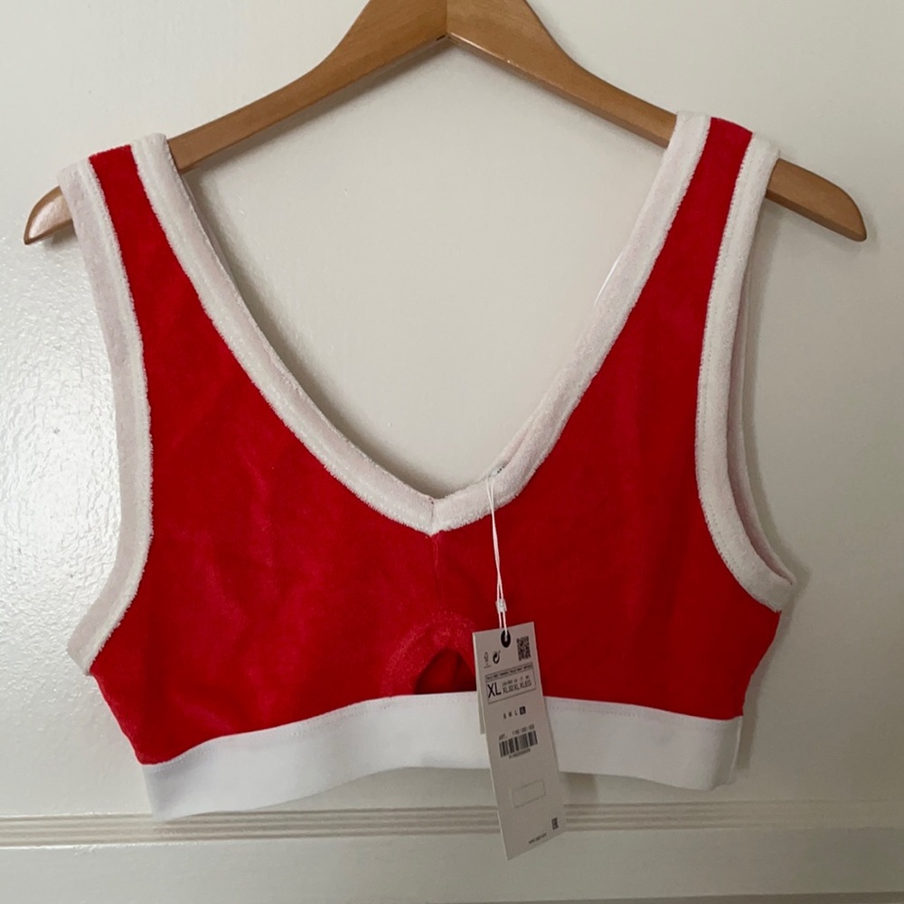 ZARA terry cloth crop top bra top
